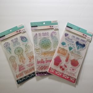 3 Recollections Stamp & Stencil Bundle Lot